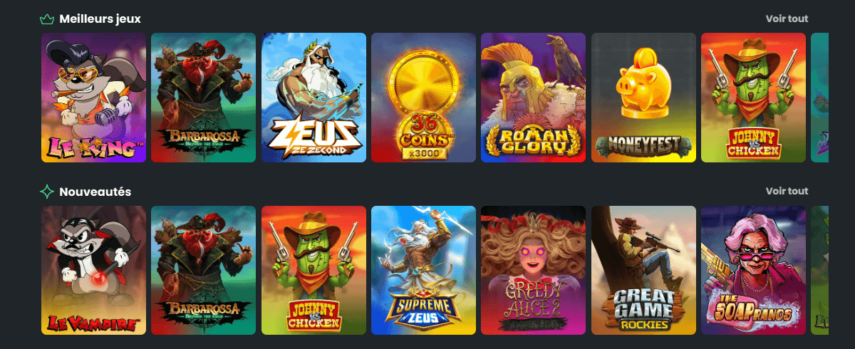 Winningz Casino jeux